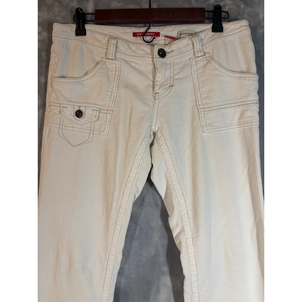 Vintage Y2K Unionbay White Corduroy Low Rise Flare Jeans Stretch 5 Patch Pockets - Picture 12 of 12